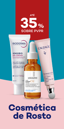 Cosm&eacute;tica de Rosto com destaque promocional de at&eacute; 35% sobre pre&ccedil;o de Venda ao P&uacute;blico Recomendado